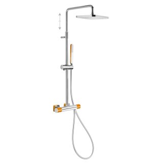 Tres Loft Colors, Thermostatset Brausebatterie, Orange-chrom