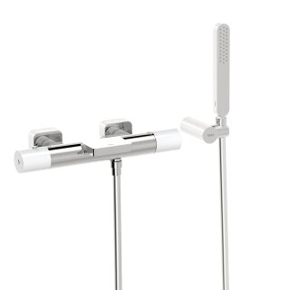 Tres Loft Colors, Thermostat Wannenbatterie, Weiss-chrom