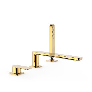 Tres Loft Colors, Einhebel Wannenrandbatterie 3 Loch, 24k Gold