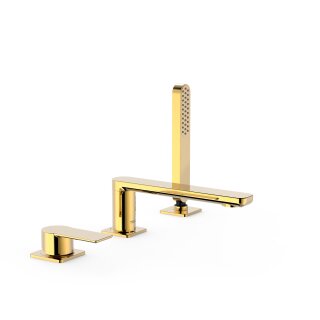 Tres Loft Colors, Einhebel Wannenrandbatterie 3 Loch, 24k Gold