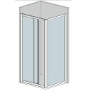 Doccia Badewannenaufsatz Monaco mit einer Schiebetür und einem Fixteil - für Seitenwand, bis 90cm, H:148,7cm, weiß, Carglass