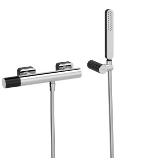 Tres Loft Colors, Einhebel Brausemischer, Schwarz-chrom