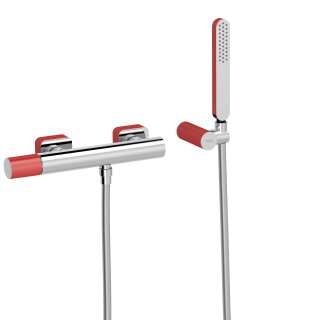 Tres Loft Colors, Einhebel Brausemischer, Rot-chrom