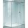 Doccia Montreal Duschkabinen Eck-Abtrennung mit einer Schiebetür, einem Fixteil und einer Seitenwand, bis 220cm, H:bis 195cm, Edelstahloptik, Glas klar