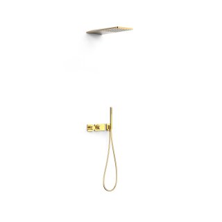 Tres Study Exclusive, Thermostatset Unterputz Brausebatterie Block System, 24k Gold