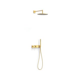 Tres Study Exclusive, Thermostatset Unterputz Brausebatterie Block System, 24k Gold matt