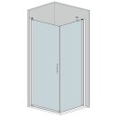 Doccia Pekin Duschabtrennung, Drehtür für Seitenwand, bis 90cm, H:bis 210cm, chrom, Glas matt