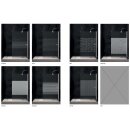 Doccia Milan Duschabtrennung, 2 Schiebetüren + 2 Festteile, Tür für Seitenwand, bis 200cm, H:bis 210cm, silber glänzend, Glas Carglass