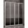 Doccia Milan Duschabtrennung, 2 Schiebetüren + 2 Festteile, Tür für Seitenwand, bis 200cm, H:bis 210cm, silber glänzend, Glas Carglass