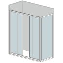 Doccia Milan Duschabtrennung, 2 Schiebetüren + 2 Festteile, Tür für Seitenwand, bis 200cm, H:bis 195cm, silber glänzend, Acryl