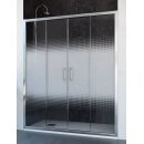 Doccia Bogota Duschabtrennung, 2 Schiebetüren + 2 Festteile, Tür für Seitenwand, bis 160cm, H:bis 210cm, chrom, Glas Dekor