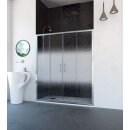 Doccia Bogota Duschabtrennung, 2 Schiebetüren + 2 Festteile, Tür für Seitenwand, bis 160cm, H:bis 200cm, chrom, Glas klar