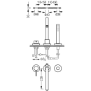 Tres Study Exclusive, Einhebel Wannenrandbatterie 3 Loch, chrom