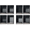 Doccia Boston Duschabtrennung für Nischen, mit einer Schiebetür und zwei Fixteilen, bis 200cm, H:bis 220cm, chrom, Glas Dekor