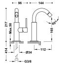 Tres Study Exclusive, Einhebel Bidetmischer, violett