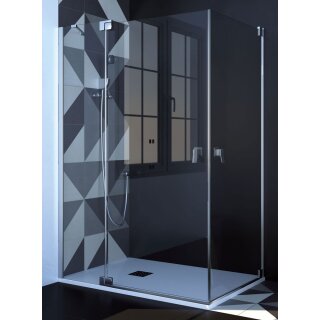 Doccia Shanghai Duschkabinen Eck-Abtrennung mit zwei Drehtüren und einem Fixteil