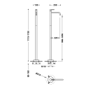 Tres Study Exclusive, Waschtischarmatur bodenstehend, chrom