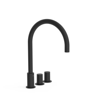 Tres Project-Tres, Zweigriff-Standarmatur, schwarz matt