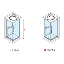 Novellini Eon GF Komplettdusche 90x90cm DT 11,5cm, Profile weiß, RW weiß glanz