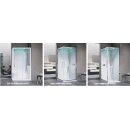 Novellini Eon GF Komplettdusche 90x90cm DT 11,5cm, Profile weiß, RW weiß glanz