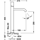 Tres Study Exclusive, Einhebel Waschtischmischer,...