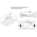 EAGO Whirlpool AWT GE108E mit Holzschürze, 190x90 cm, rechts