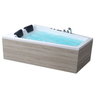 EAGO Whirlpool AWT GE105E mit Holzschürze, 180x130 cm, rechts