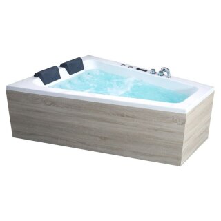 EAGO Whirlpool AWT GE104E mit Holzschürze, 170x130 cm, rechts