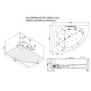 EAGO Whirlpool AWT GE118E, 180x130 cm, rechts
