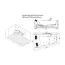 EAGO Whirlpool AWT GE105E, 180x130 cm, rechts