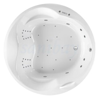 Runder Whirlpool Sanibay Zürich, 180x180cm, mit Whirlpoolsystem COMFORT