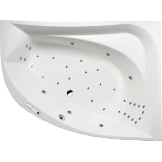 Asymmetrischer Whirlpool Sanibay Zug rechts, 160x120cm, mit Whirlpoolsystem MAXI DELUXE