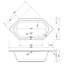 Sechseck Whirlpool Sanibay Ulma, 189x90cm, mit Whirlpoolsystem MAXI DELUXE