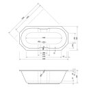Achteck Whirlpool Sanibay Treviso, 185x90cm, mit...