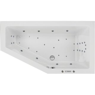 Asymmetrischer Whirlpool Sanibay Treviso rechts, 160x90cm, mit Whirlpoolsystem COMFORT
