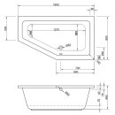Asymmetrischer Whirlpool Sanibay Treviso rechts,...