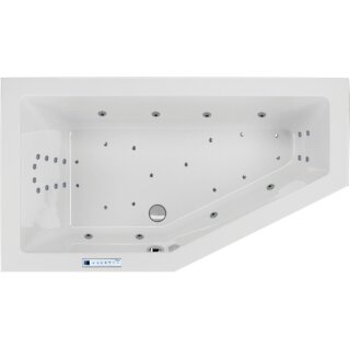 Asymmetrischer Whirlpool Sanibay Treviso links, 160x90cm, mit Whirlpoolsystem MAXI DELUXE