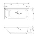 Rechteck Whirlpool Sanibay Tirano links, 170x75cm, mit...