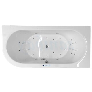 Rechteck Whirlpool Sanibay Rimini rechts, 180x80cm, mit Whirlpoolsystem MAXI DELUXE