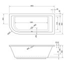 Rechteck Whirlpool Sanibay Rimini rechts, 180x80cm, mit...