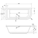Rechteck Whirlpool Sanibay Rimini links, 180x80cm, mit...