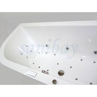 Rechteck Whirlpool Sanibay Rimini D, 180x80cm, mit Whirlpoolsystem COMFORT