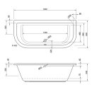 Rechteck Whirlpool Sanibay Rimini D, 180x80cm, mit...