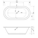 Ovaler Whirlpool Sanibay Rhone, 200x100cm, mit Whirlpoolsystem MAXI DELUXE