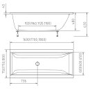 Rechteck Whirlpool Sanibay Nyon, 150x75cm, mit Whirlpoolsystem MAXI DELUXE