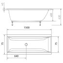 Rechteck Whirlpool Sanibay Nyon, 150x75cm, mit Whirlpoolsystem COMFORT