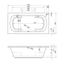 Rechteck Whirlpool Sanibay Naturns, 180x90cm, mit...