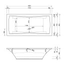 Rechteck Whirlpool Sanibay Napoli, 190x90cm, mit...