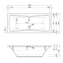 Rechteck Whirlpool Sanibay Napoli, 180x80cm, mit...