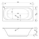 Rechteckwhirlpool Sanibay Lucca, 190x90cm, mit...